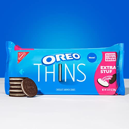 OREO Thins Extra Stuf Chocolate Sandwich Cookies, Family Size, 1...