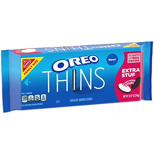 OREO Thins Extra Stuf Chocolate Sandwich Cookies, Family Size, 1...
