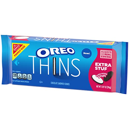 OREO Thins Extra Stuf Chocolate Sandwich Cookies, Family Size, 1...