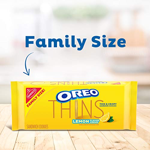 Oreo Thins Lemon Flavored Creme Sandwich Cookies Family Size, 13