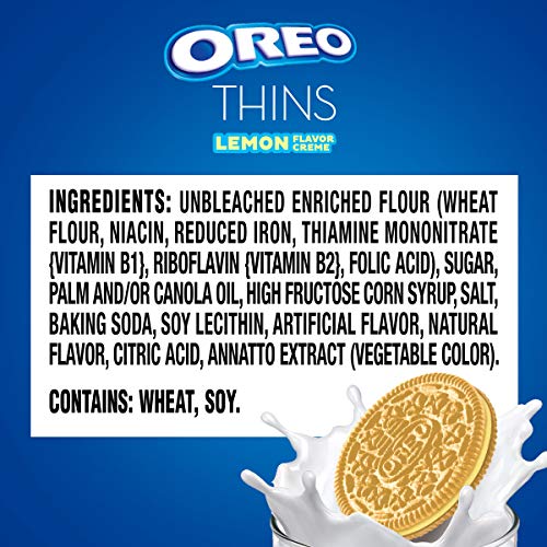 Oreo Thins Lemon Flavored Creme Sandwich Cookies Family Size, 13