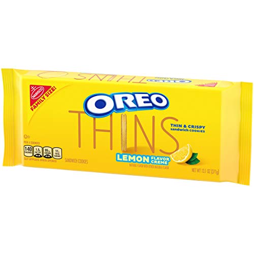 Oreo Thins Lemon Flavored Creme Sandwich Cookies Family Size, 13