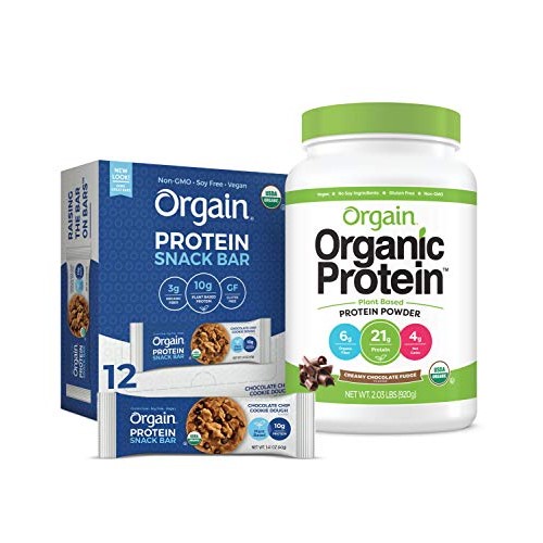 Orgain Chocolate Protein Powder And Chocolate Chip Cookie Dough