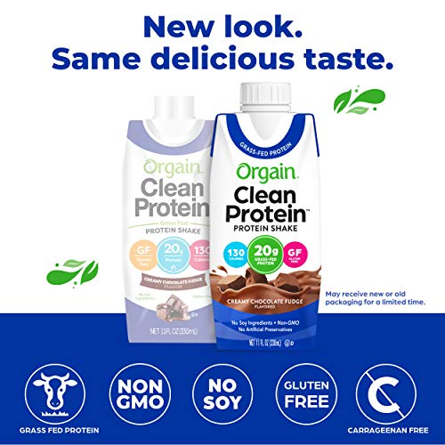 Orgain Grass Fed Clean Protein Shake, Creamy Chocolate Fudge - M