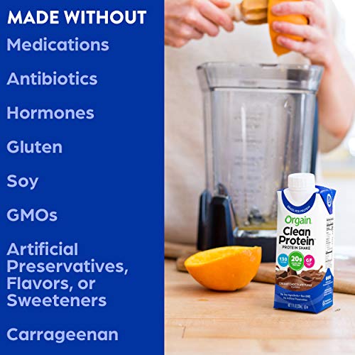 Orgain Grass Fed Clean Protein Shake, Creamy Chocolate Fudge - M