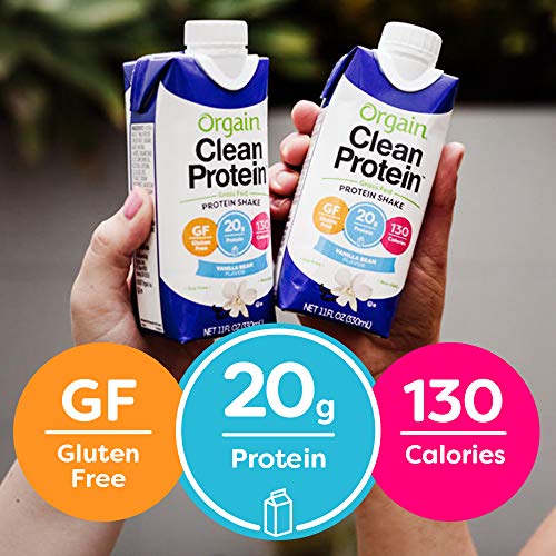 Orgain Grass Fed Clean Protein Shake, Vanilla Bean - Meal Replac Orgain Grass Fed Clean Protein Shake, Vanilla Bean - Meal Replac