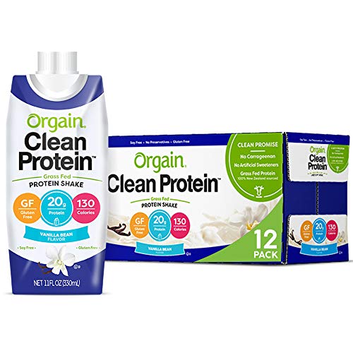 Orgain Grass Fed Clean Protein Shake, Vanilla Bean - Meal Replac Orgain Grass Fed Clean Protein Shake, Vanilla Bean - Meal Replac