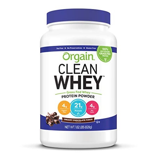 Orgain Grass Fed Clean Whey Protein Powder, Creamy Chocolate Fud