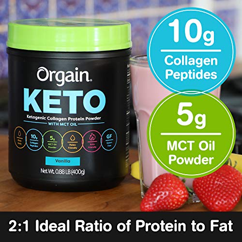 Orgain Keto Collagen Protein Powder With Mct Oil, Vanilla - Pale Orgain Keto Collagen Protein Powder With Mct Oil, Vanilla - Pale