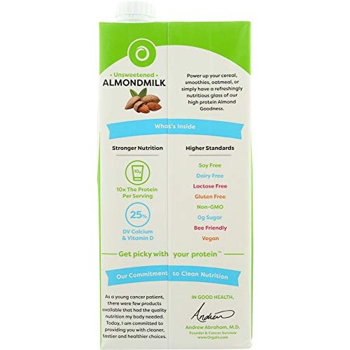 Orgain Milk Almond Organic Unsweetened, 32 Oz