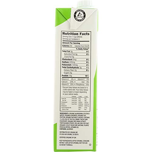 Orgain Milk Almond Organic Unsweetened, 32 Oz