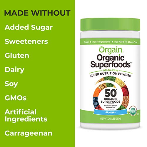 Orgain Organic Green Superfoods Powder, Original - Antioxidants,