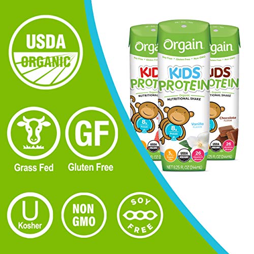 Orgain Organic Kids Protein Nutritional Shake, Vanilla - Great F