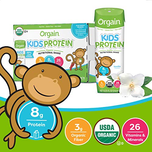 Orgain Organic Kids Protein Nutritional Shake, Vanilla - Great F