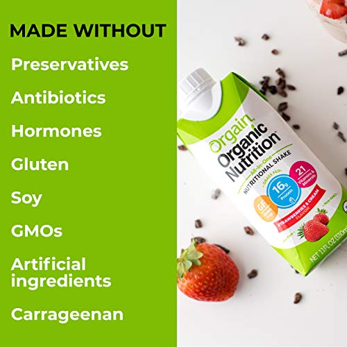 Orgain Organic Nutritional Shake, Strawberries &Amp; Cream - Meal Re