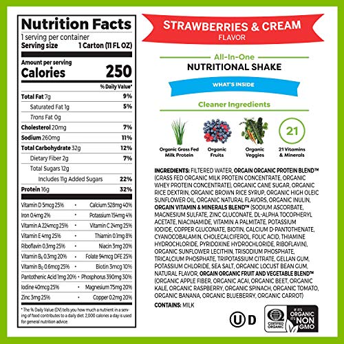 Orgain Organic Nutritional Shake, Strawberries &Amp; Cream - Meal Re