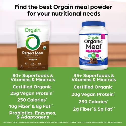 Orgain Organic Perfect Meal Powder, Vegan Meal Replacement with ...
