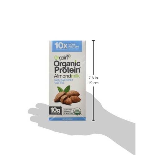 Orgain Organic Plant Based Protein Almond Milk, Lightly Sweetene