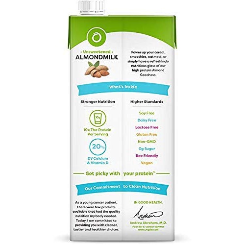 Orgain Organic Plant Based Protein Almond Milk, Unsweetened Vani