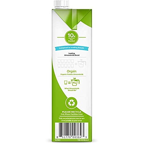 Orgain Organic Plant Based Protein Almond Milk, Unsweetened Vani