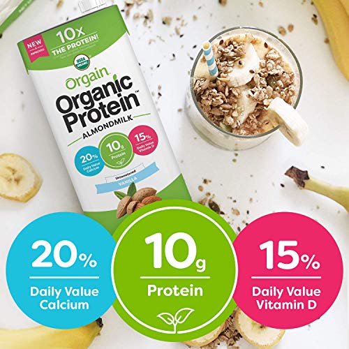 Orgain Organic Plant Based Protein Almond Milk, Unsweetened Vani