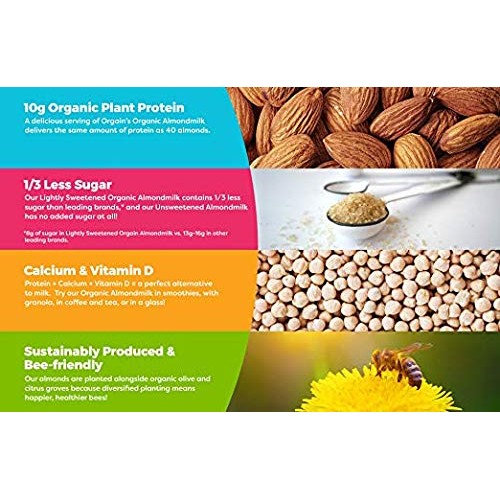 Orgain Organic Plant Based Protein Almond Milk, Unsweetened Vani