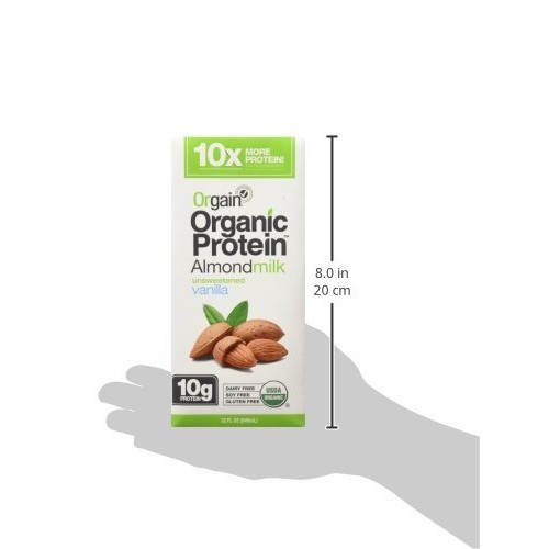 Orgain Organic Plant Based Protein Almond Milk, Unsweetened Vani