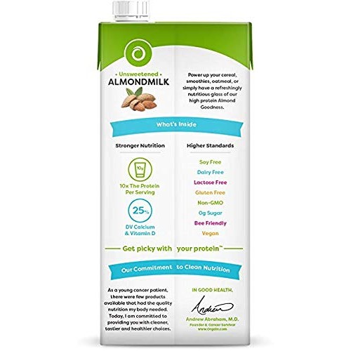 Orgain Organic Plant Based Protein Almond Milk, Unsweetened Vani
