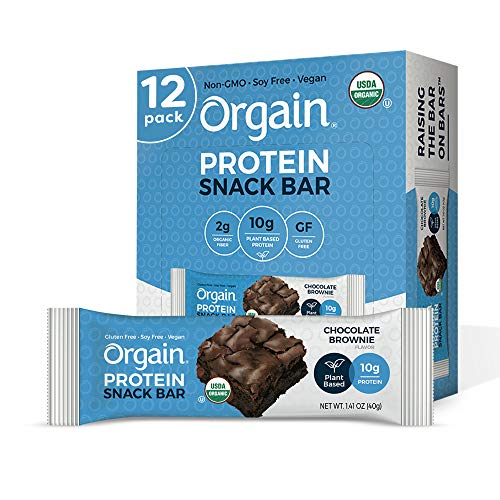 Orgain Organic Plant Based Protein Bar, Chocolate Brownie - Vega