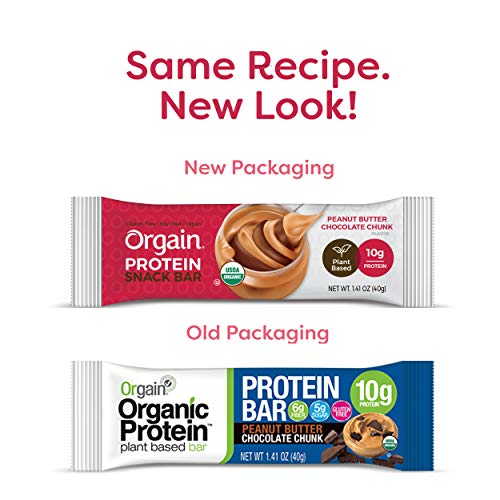 Orgain Organic Plant Based Protein Bar, Peanut Butter Chocolate