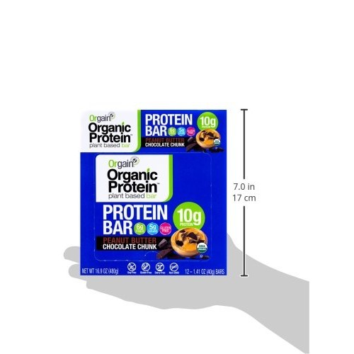 Orgain Organic Plant Based Protein Bar, Peanut Butter Chocolate