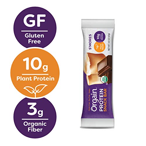 Orgain Organic Plant Based Protein Bar, Smores - Vegan, Gluten