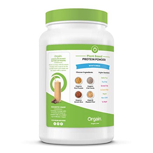 Orgain Organic Plant Based Protein Powder, Chocolate Peanut Butt