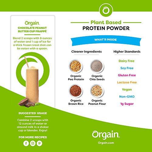 Orgain Organic Plant Based Protein Powder, Chocolate Peanut Butt