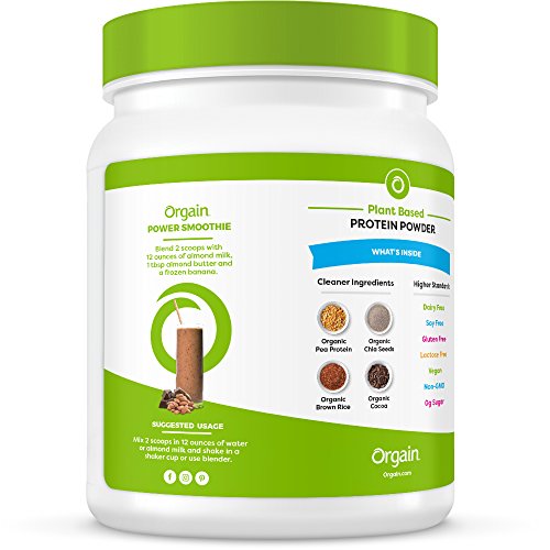 Orgain Organic Plant Based Protein Powder, Creamy Chocolate Fudg