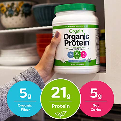 Orgain Organic Plant Based Protein Powder, Vanilla Bean - Vegan,