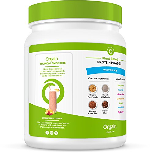 Orgain Organic Plant Based Protein Powder, Vanilla Bean - Vegan,