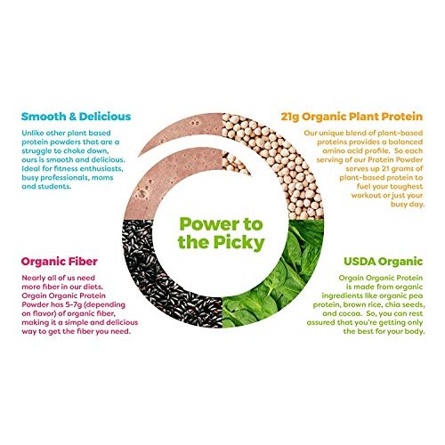 Orgain Organic Plant Based Protein Powder, Vanilla Bean - Vegan,