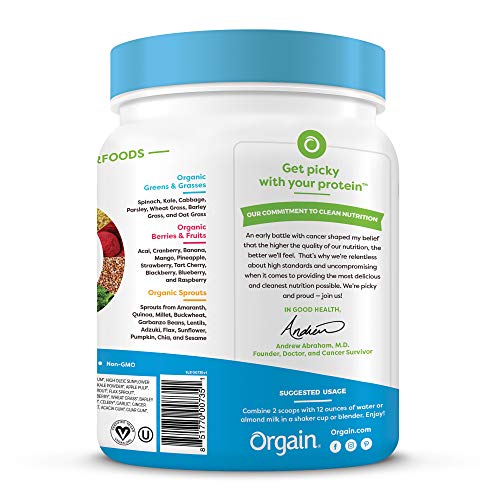 Orgain Organic Plant Based Protein + Superfoods Powder, Vanilla