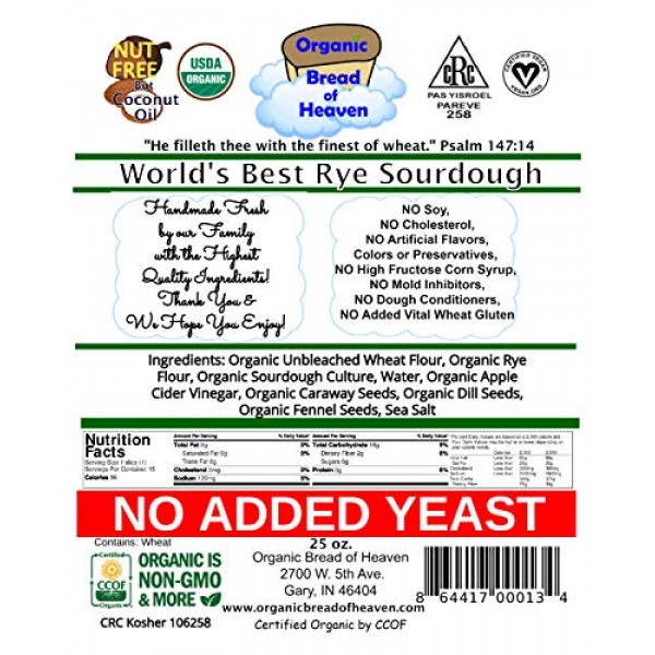Organic Bread of Heaven ~ Worlds Best Rye Sourdough ~ 2 loaves ...