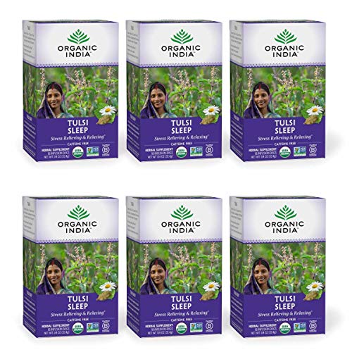 Organic India Organic Tulsi Herbal Tea, Tulsi Sleep, 18 Tea Bags