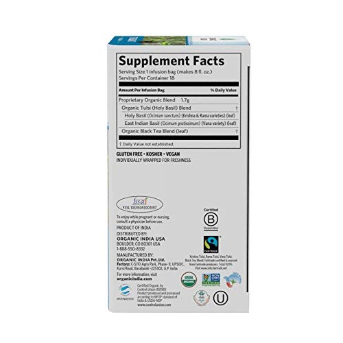 Organic India Energizing Tulsi Herbal Tea Favorites - Breakfast,