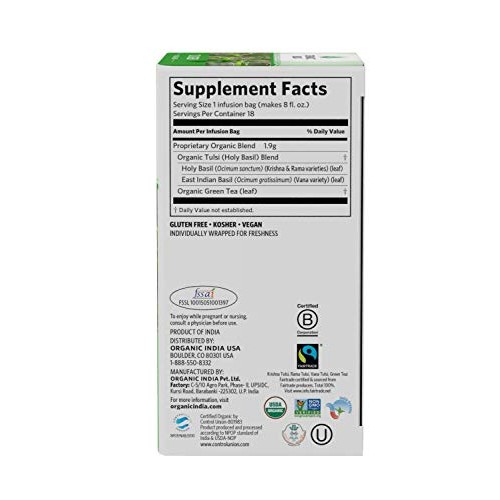 Organic India Energizing Tulsi Herbal Tea Favorites - Breakfast,