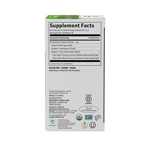 Organic India Energizing Tulsi Herbal Tea Favorites - Breakfast,