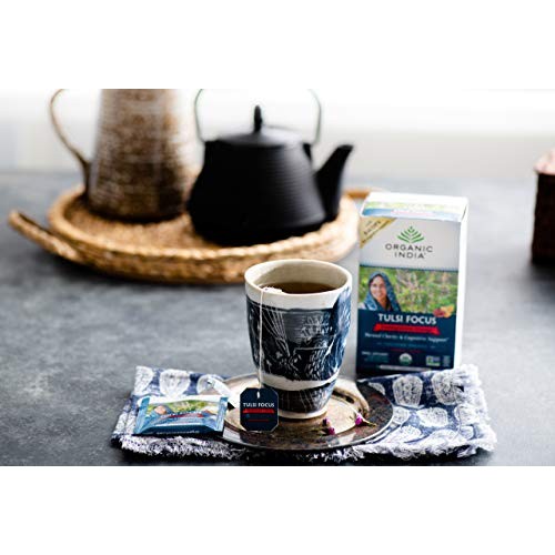 Organic India Tulsi Focus Pomegranate Orange Tea - Stress Reliev