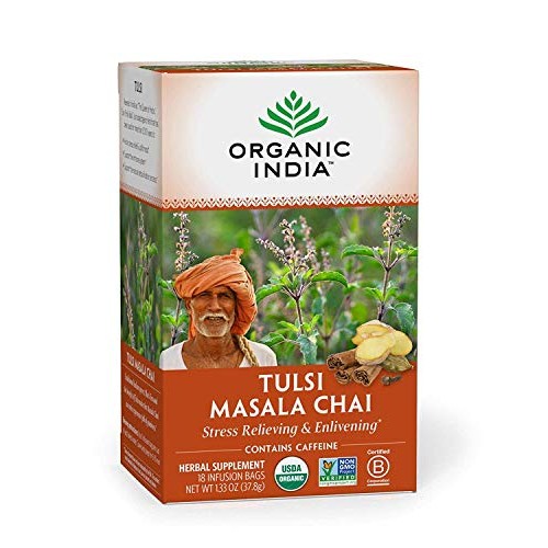 Organic India Tulsi Masala Chai Herbal Tea - Stress Relieving &Amp;