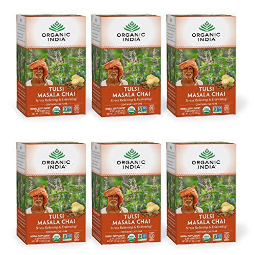 Organic India Tulsi Masala Chai Herbal Tea - Stress Relieving &Amp;
