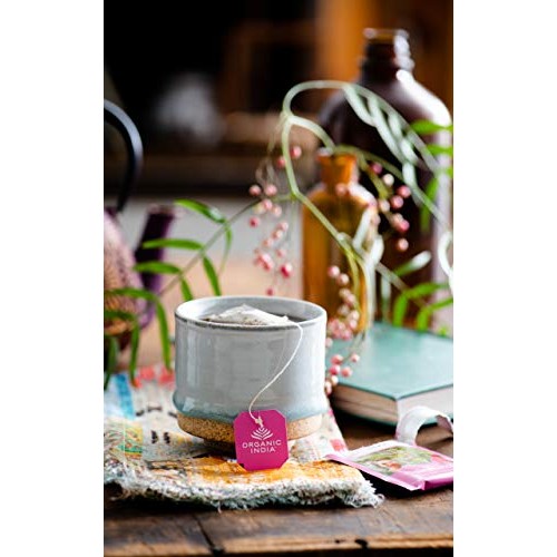 Organic India Tulsi Sweet Rose Herbal Tea - Stress Relieving &Amp; M