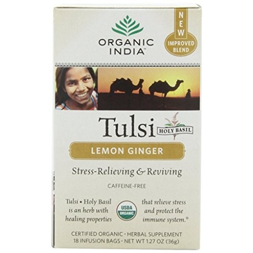 Organic India Tulsi Tea Lemon Ginger 18 Tea Bags Pack Of 3