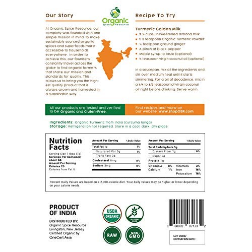 Organic Turmeric Root Powder | 8Oz Or 1 Lbs Or 2 Lbs | Lab Test